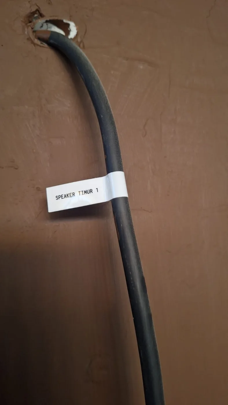 Every cable labelled by destination, so later checks do not have to guess.